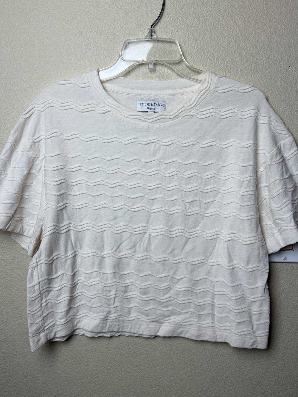 Madewell Texture & Thread Scallop Crop Top